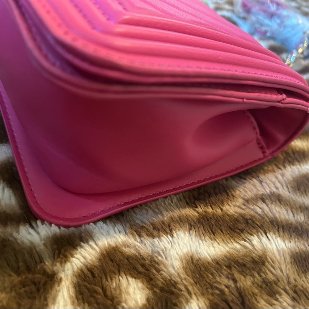 Hot Pink Badgley Mischka Quilted Crossbody Bag - Picture 5 of 14